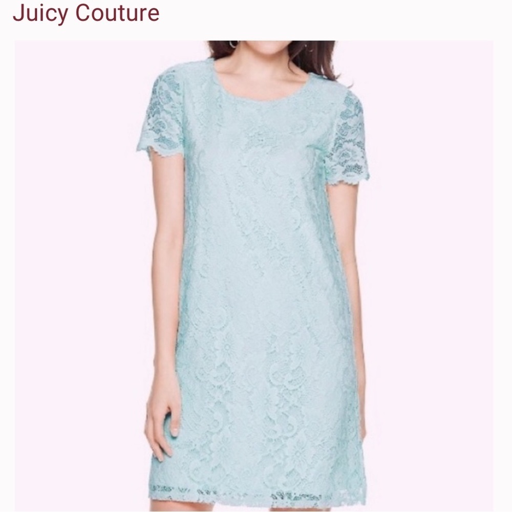 NWT Juicy Couture baby blue lace midi dress